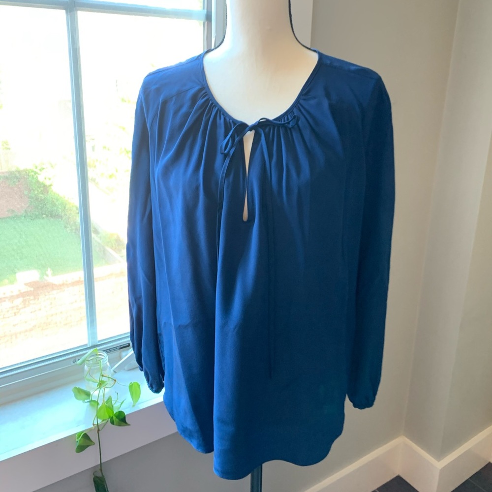 Amanda Uprichard Royal Blue Silk Top